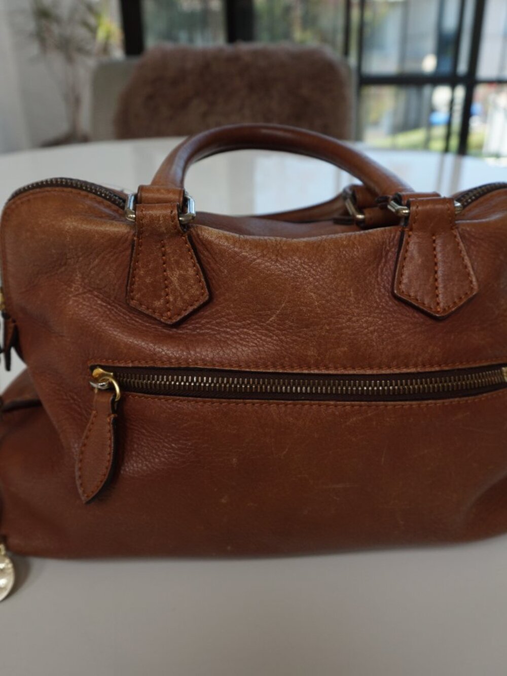 Vintage Dooney & Bourke Made in Italy Brown Leather Doctor Bag